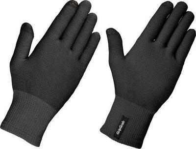 Paar gripgrab merino liner handschoenen zwart
