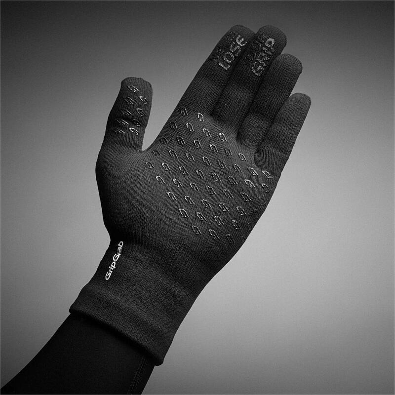 Gripgrab Waterproof Knitted Winter Gloves Black - M/L