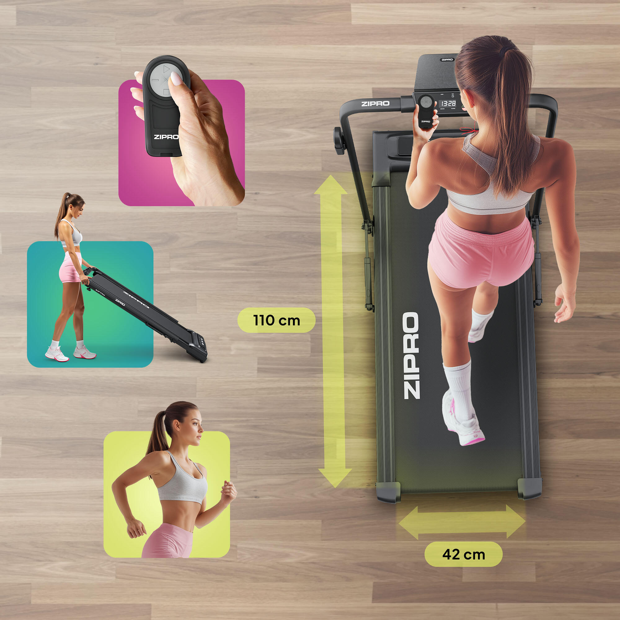 Tapis de marche pliable Newlite Air 110 x 42 cm, télécommande, Bluetooth 6/7
