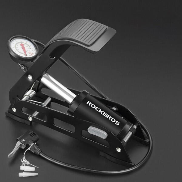 Pompka nożna tłokowa do roweru, motocykla, ROCKBROS FP540BK 2/7