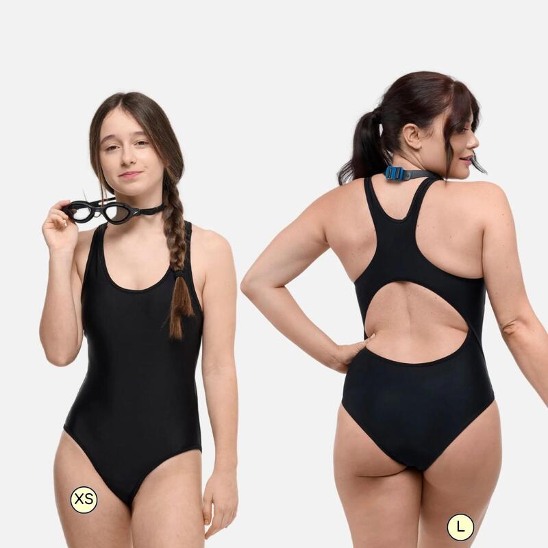 Costum întreg înot femei menstrual, flux mediu Lola, negru