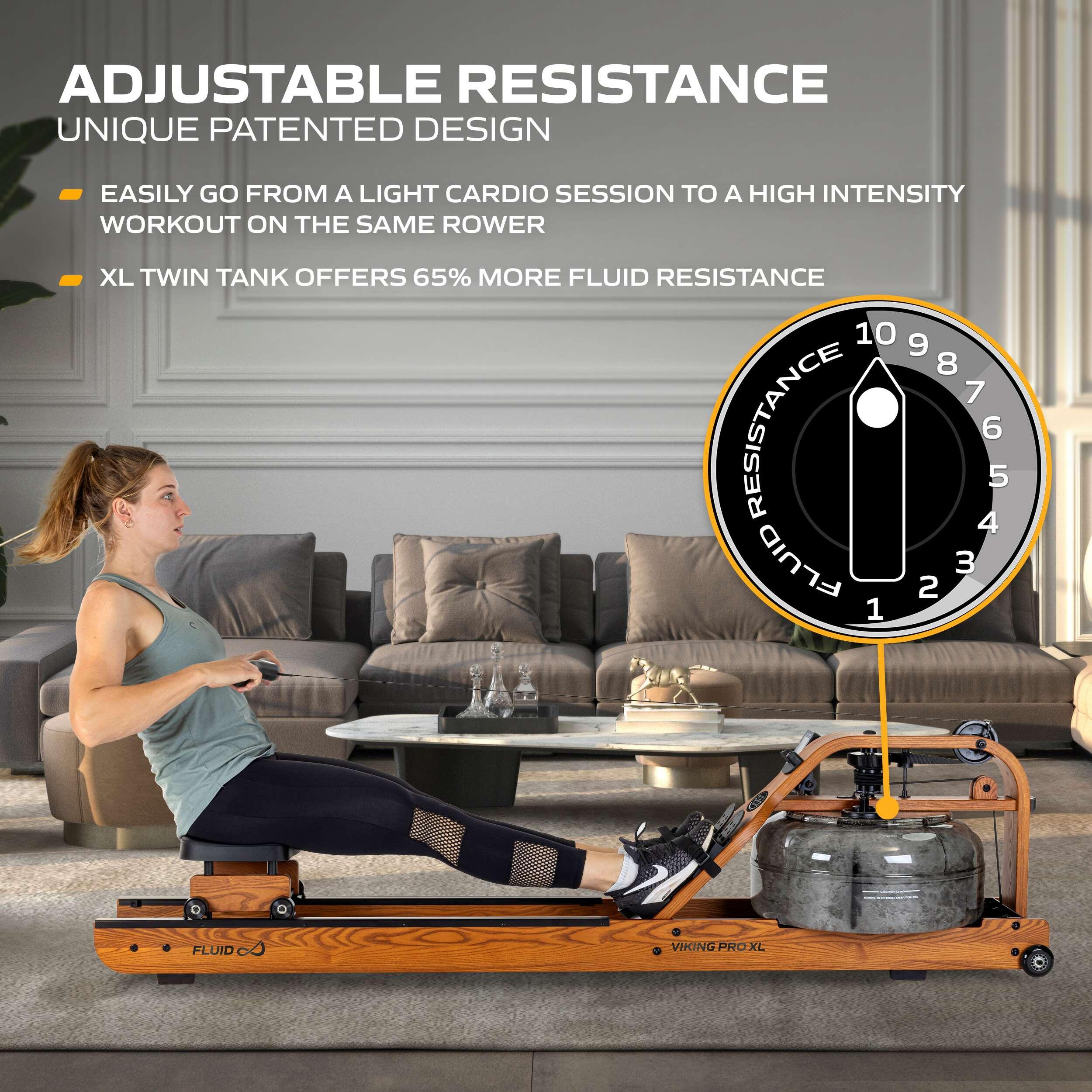 Fluid Rower Viking PRO XL Wasser Rudergerät Dual Rail 3/7