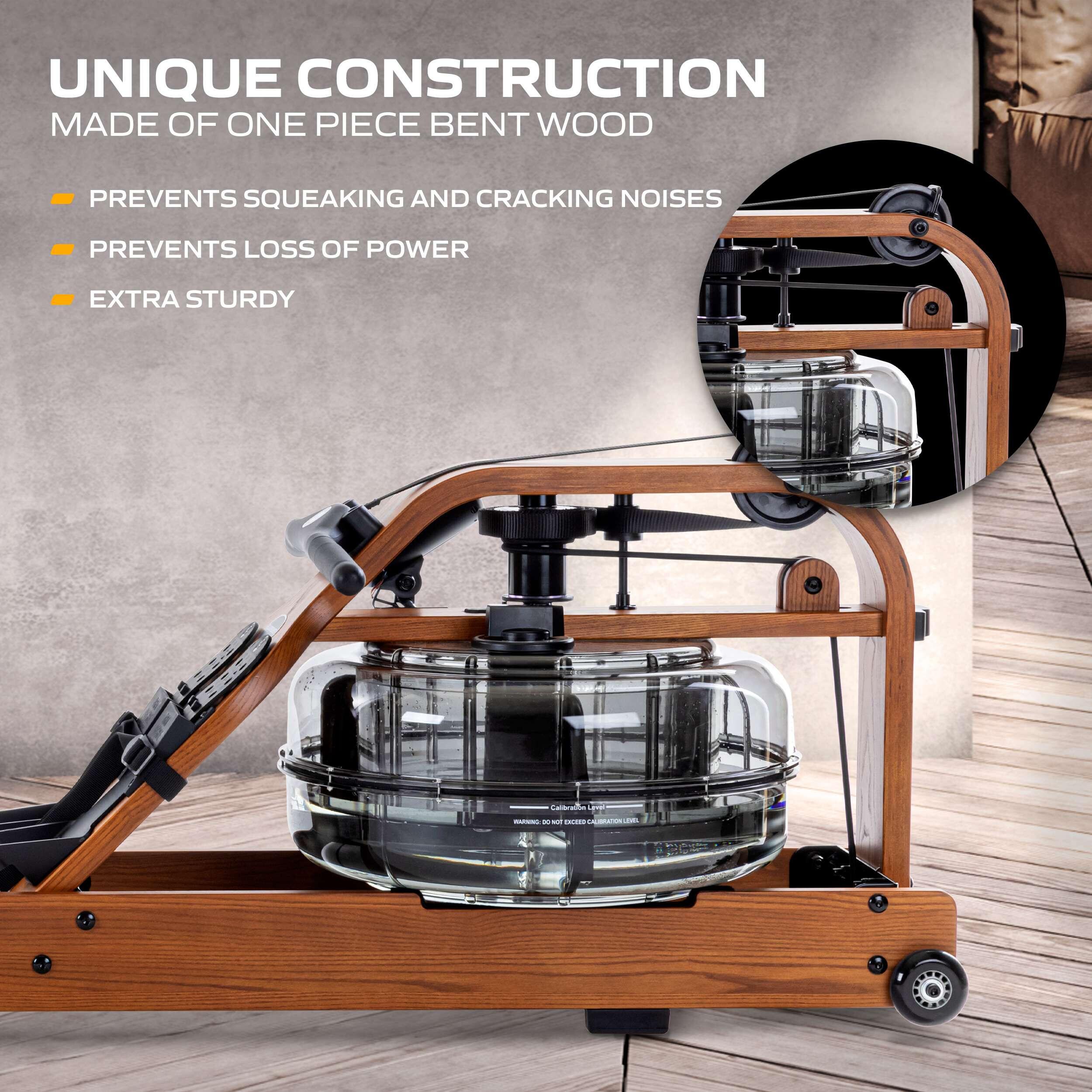 Fluid Rower Viking PRO V + SPH Wasser Rudergerät Dual Rail 2/5