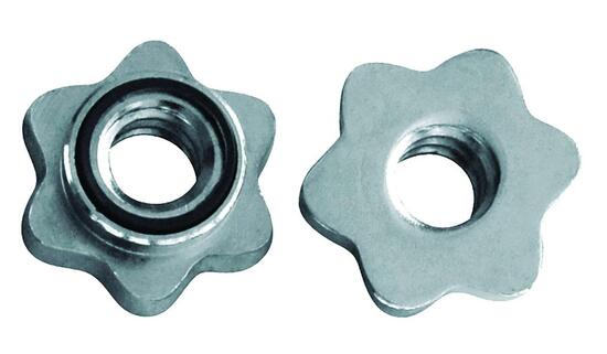 Collier de blocage à vis pour disques et poids stop-disques chrome , lot de 2