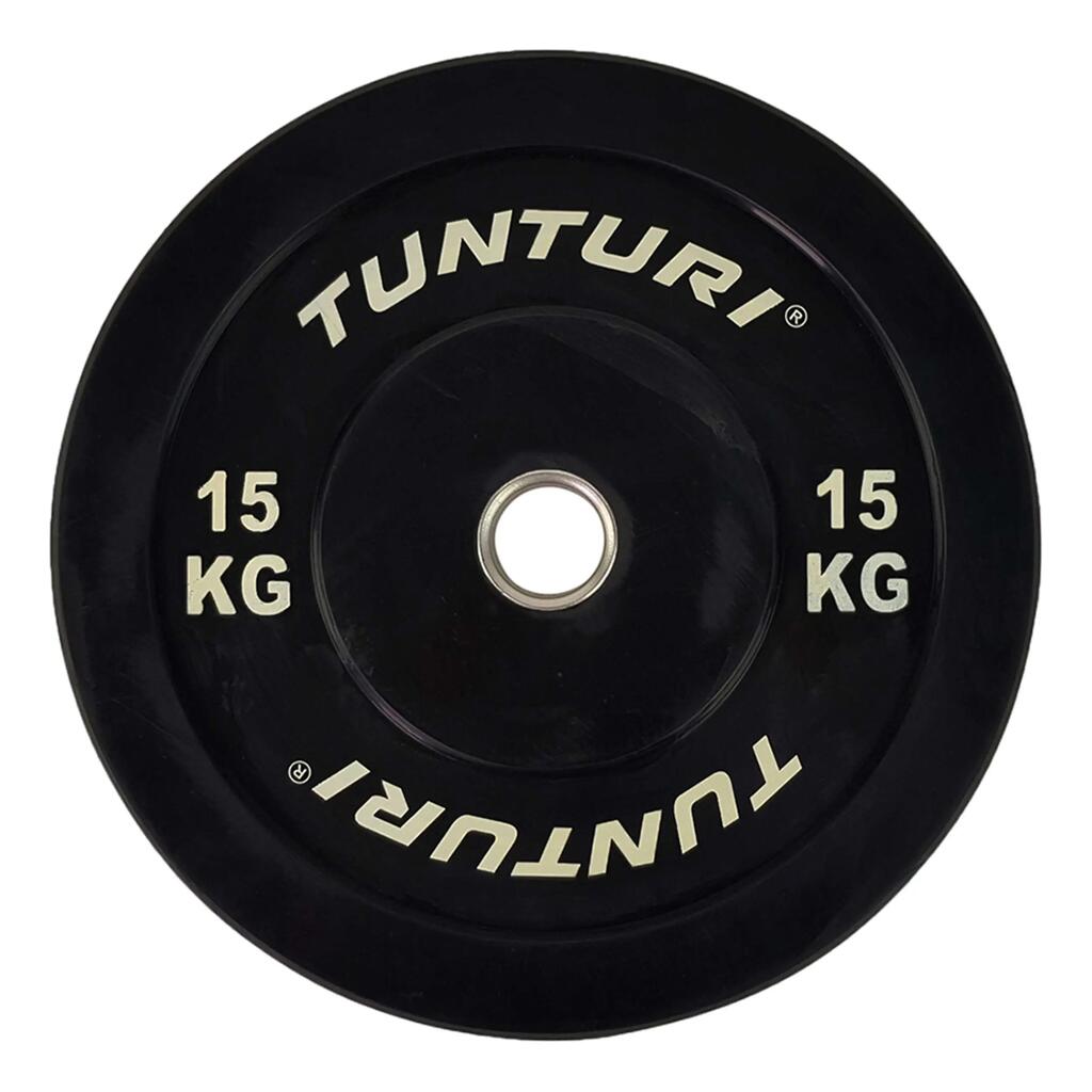 Tunturi 50 mm Bumper Plate 20–25 kg Black Rubber