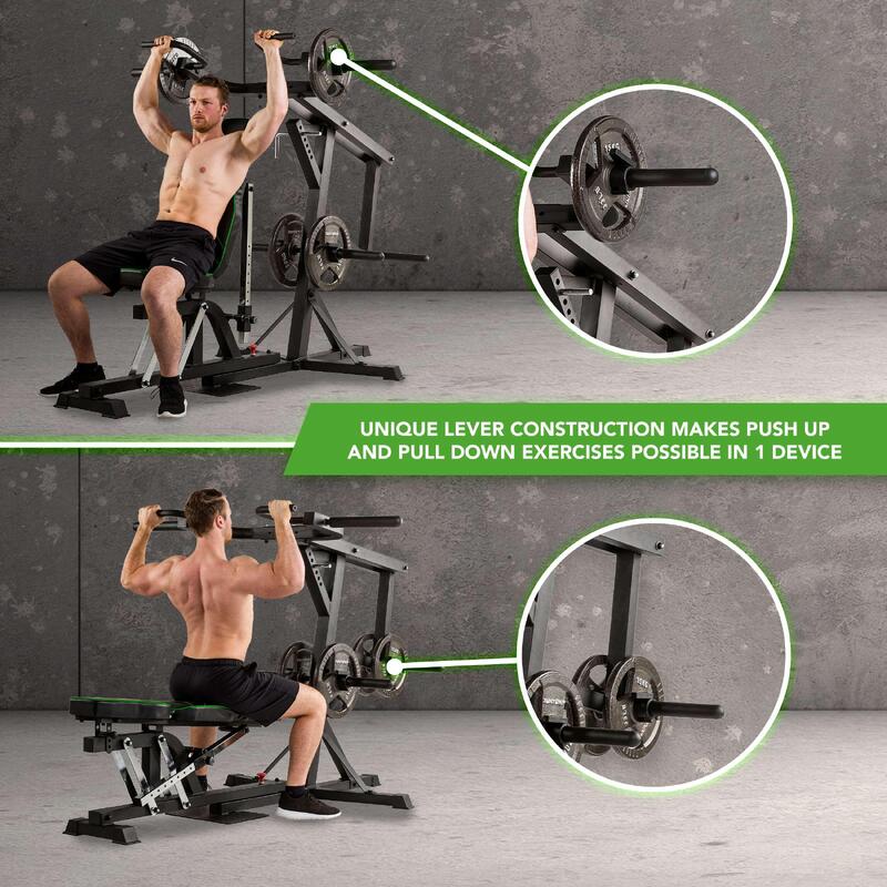 Aparat Multifunctional Tunturi WT80 Leverage Gym- Reglabil, Discuri 30/50 mm