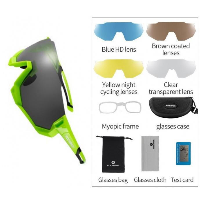 Okulary rowerowe / sportowe z polaryzacją, wymienne soczewki UV400 ROCKBROS 3/7