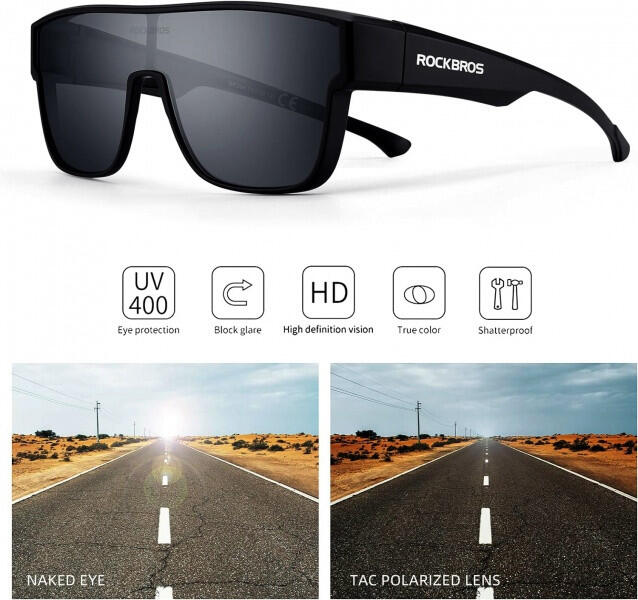 Okulary rowerowe / sportowe z polaryzacją ROCKBROS UV400 (14130003001) czarne 5/7