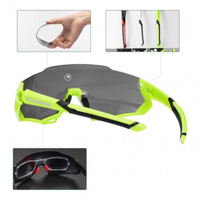Okulary rowerowe / sportowe z polaryzacją, wymienne soczewki UV400 ROCKBROS 4/7