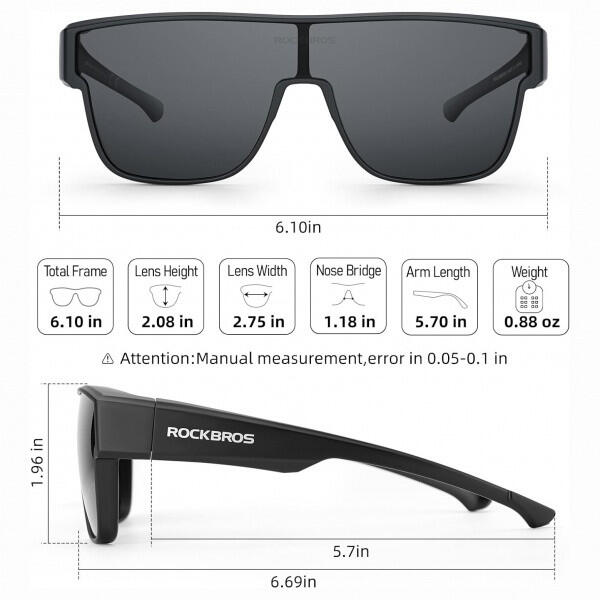 Okulary rowerowe / sportowe z polaryzacją ROCKBROS UV400 (14130003001) czarne 4/7
