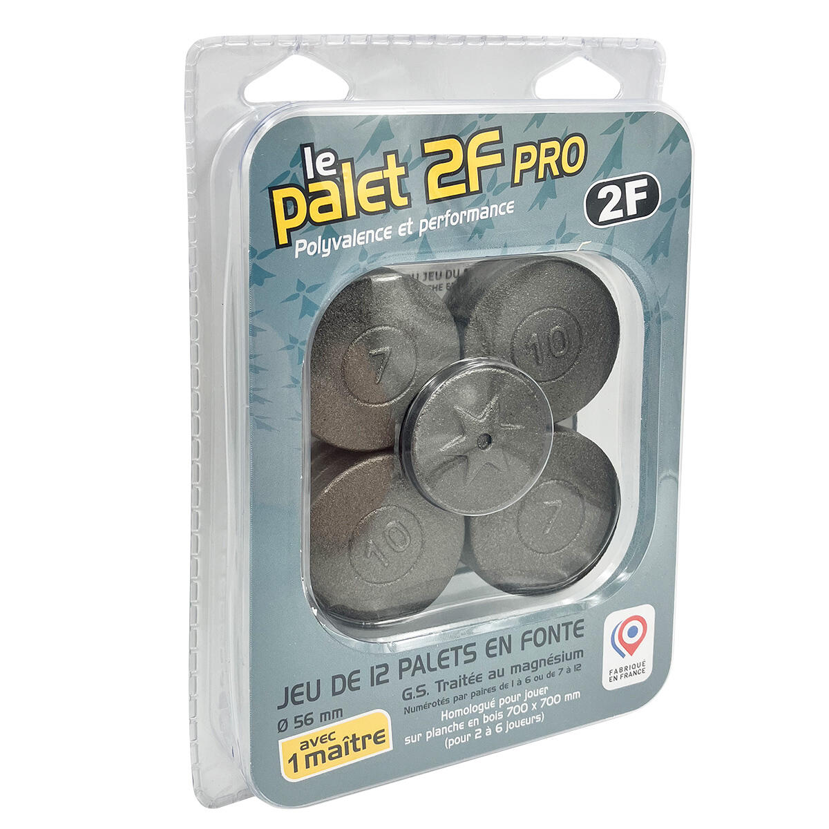 Jeu de 12 palets 2F bretons n° 7 à 12 + 1 maître en fonte GS - 2F Pro 1/2