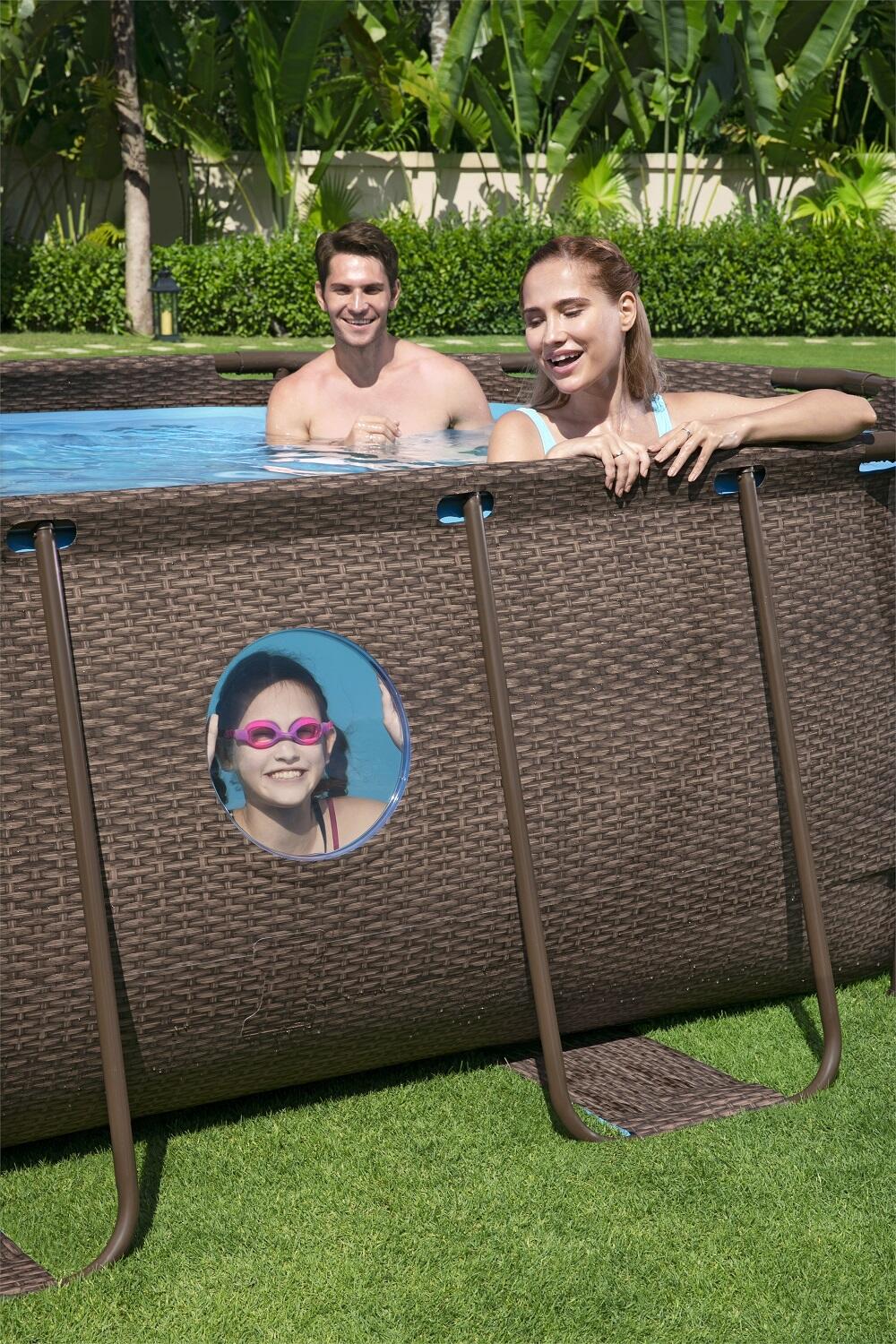 488 x 305 x 107 cm Bestway Power Steel Swim Vista Kit Piscine Ovale 4/7