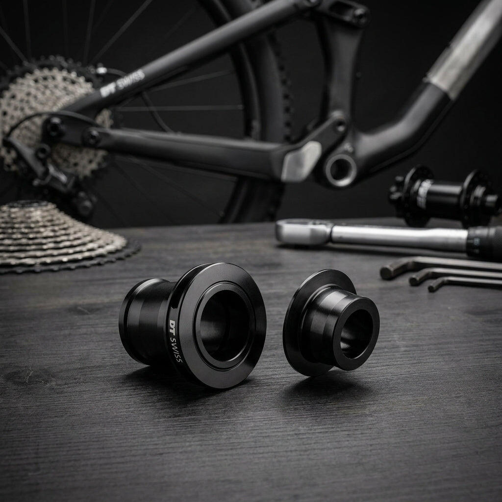 DT SWISS ombouwset achternaaf 150/12mm TA Shimano MTB zwart mat 2/2