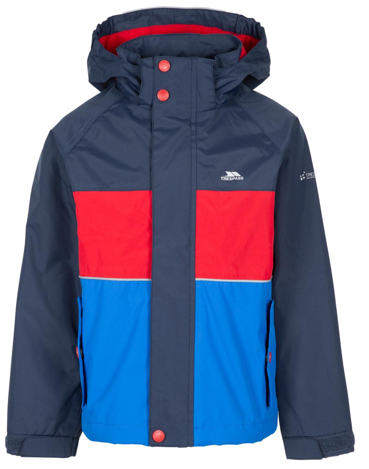 Trespass Ocean - Kinder Unisex Jacke, wasserdicht, abnehmbare Kapuze, Gr. 11/12 1/1