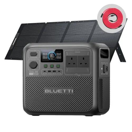 BLUETTI Elite 200 V2 Portable Power Station +350W Panel,2073Wh For Camping,Power Outages