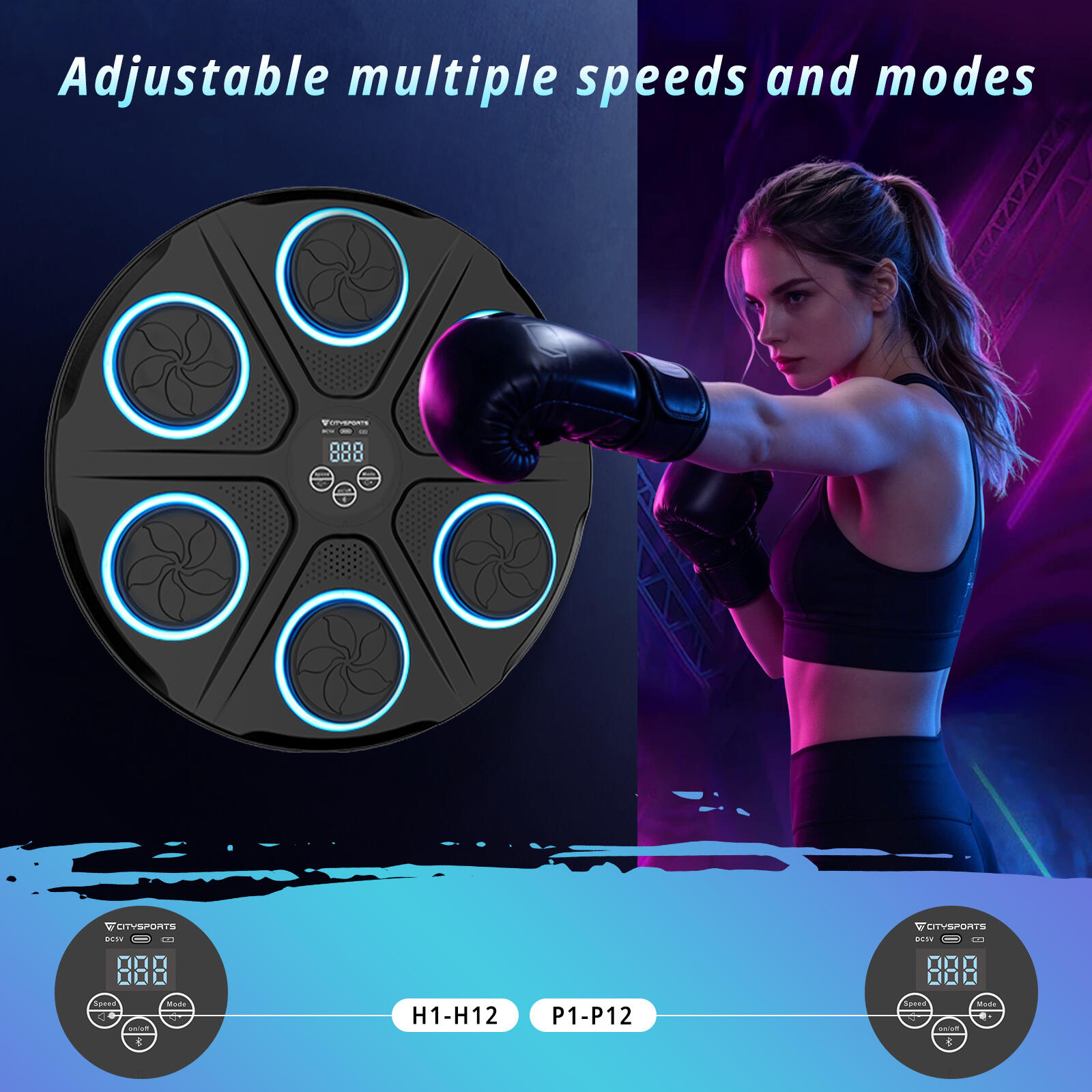 Hudební BoxerskýSstroj, Boxerské Tréninkové Vybavení, Bluetooth 3/6