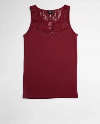 Camiseta térmica sin mangas de Mujer YSABEL MORA con encaje en el escote