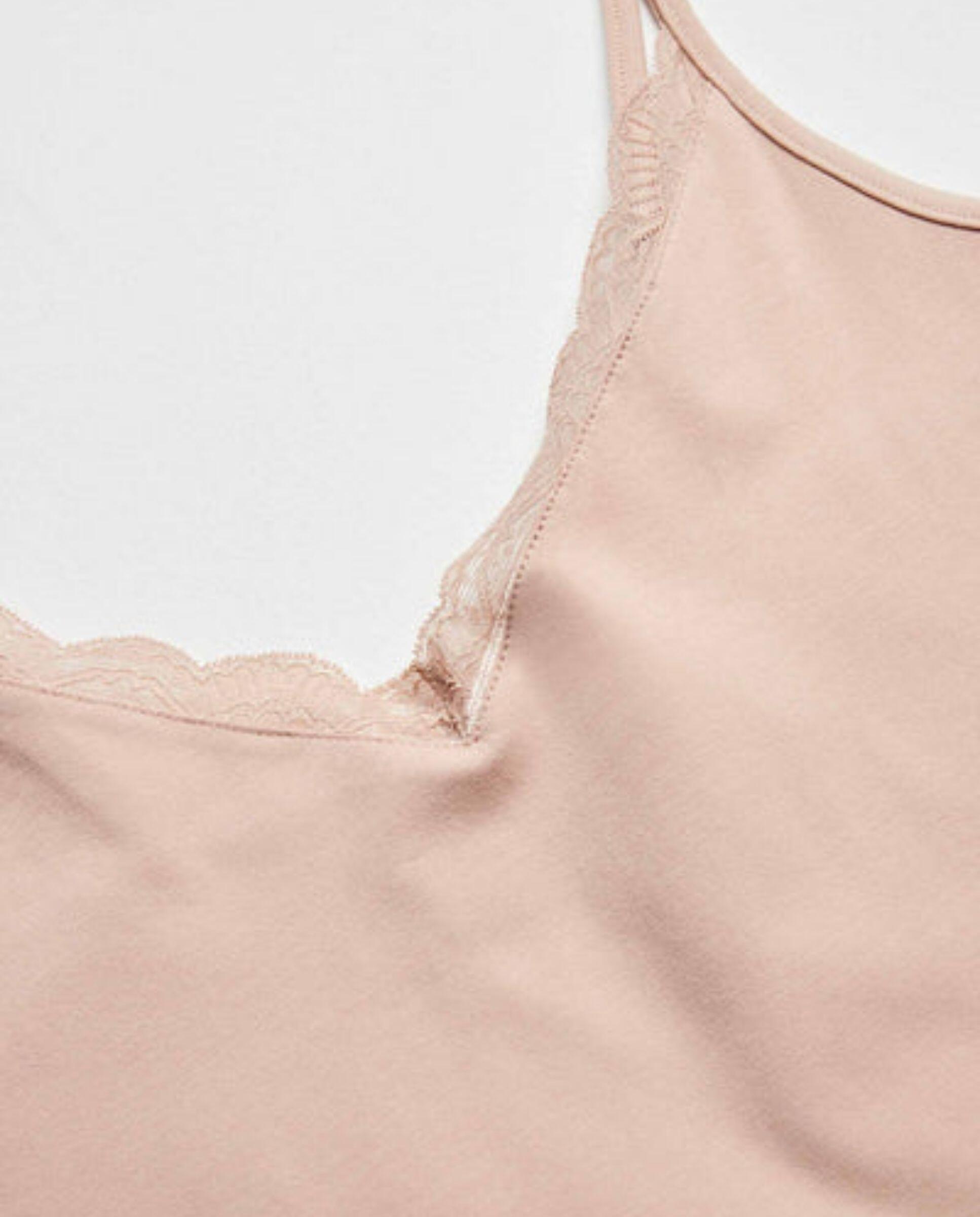T-shirt lingerie fines bretelles en coton nude 4/7