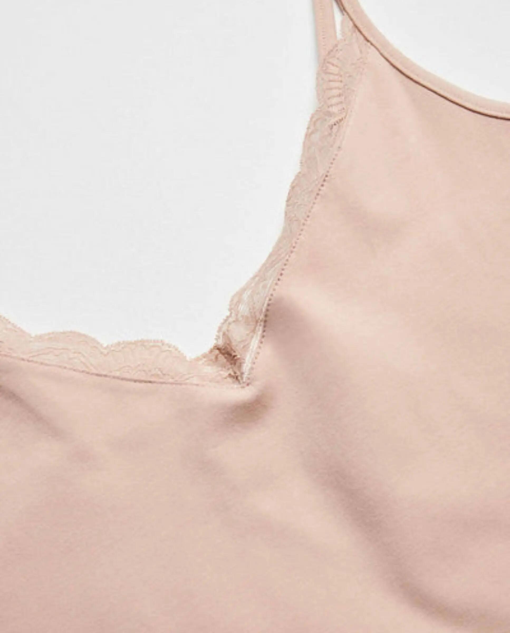 T-shirt lingerie fines bretelles en coton nude 4/7