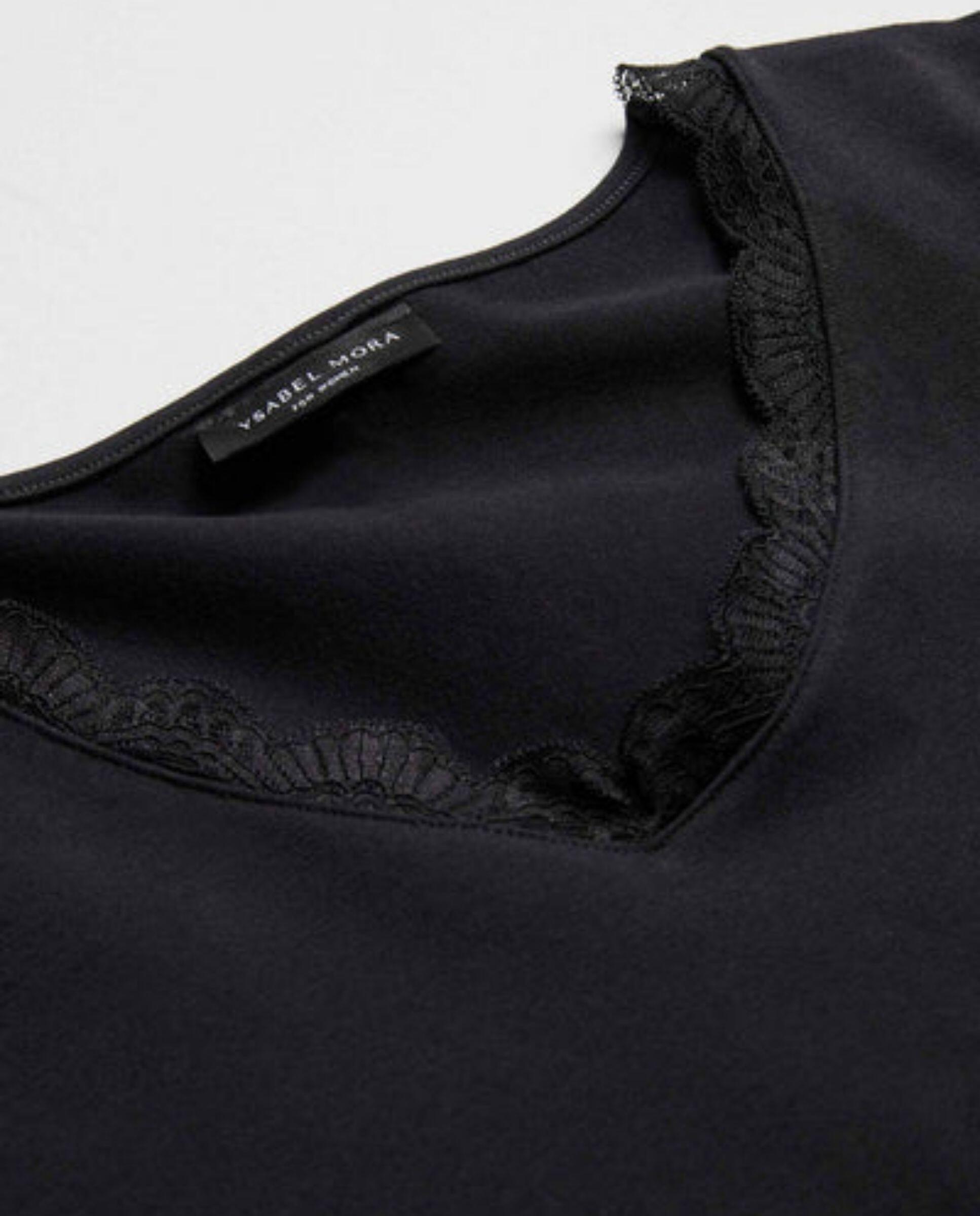 T-shirt lingerie noir à manches longues 4/7