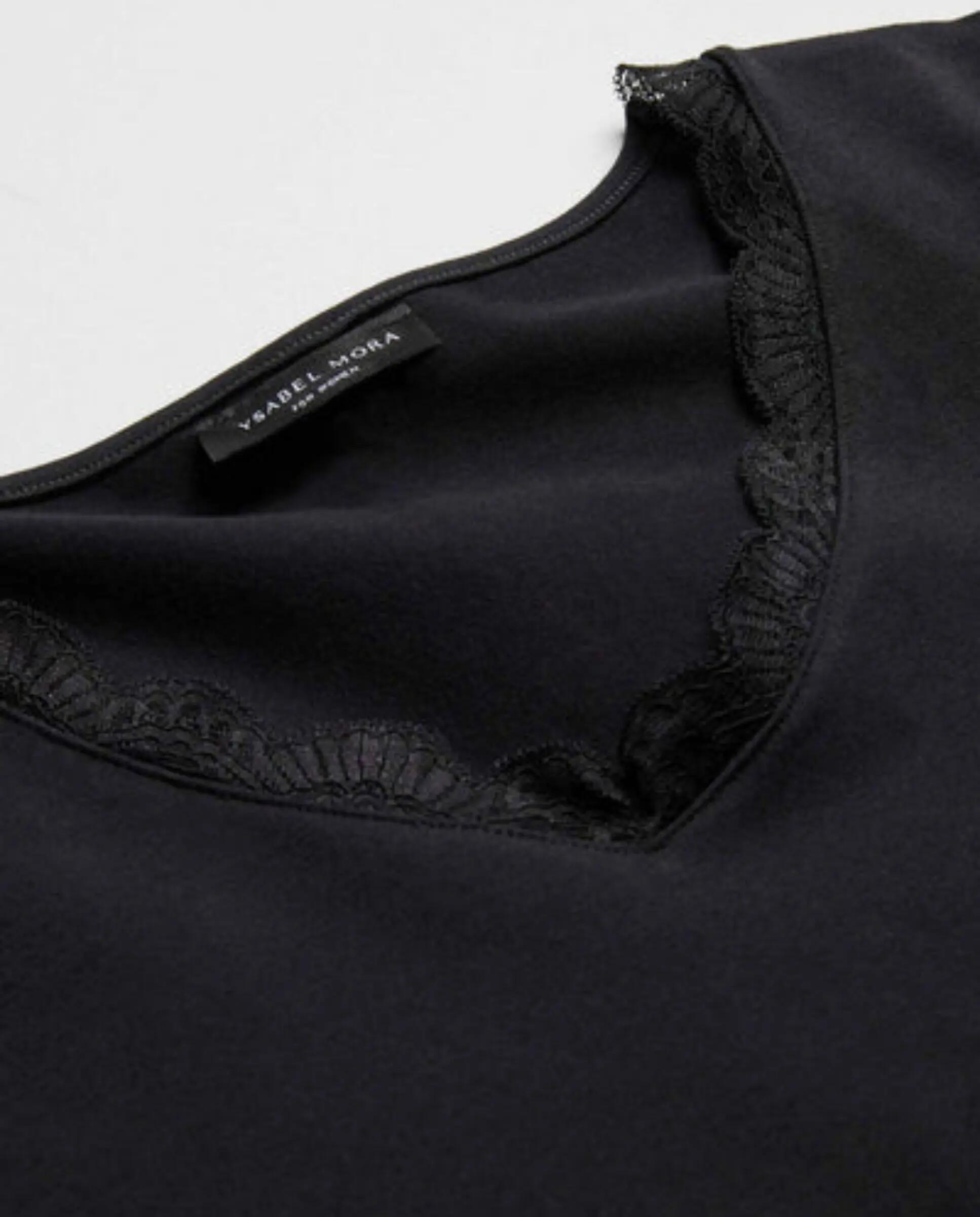 Camiseta lencera manga larga algodón negro 4/7