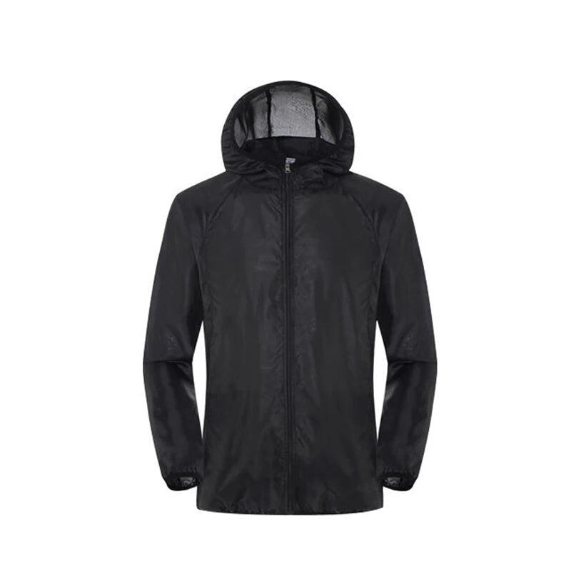 Jacket with Waterproof Quick Dry UV Protection for Hiking (2XL-Black)