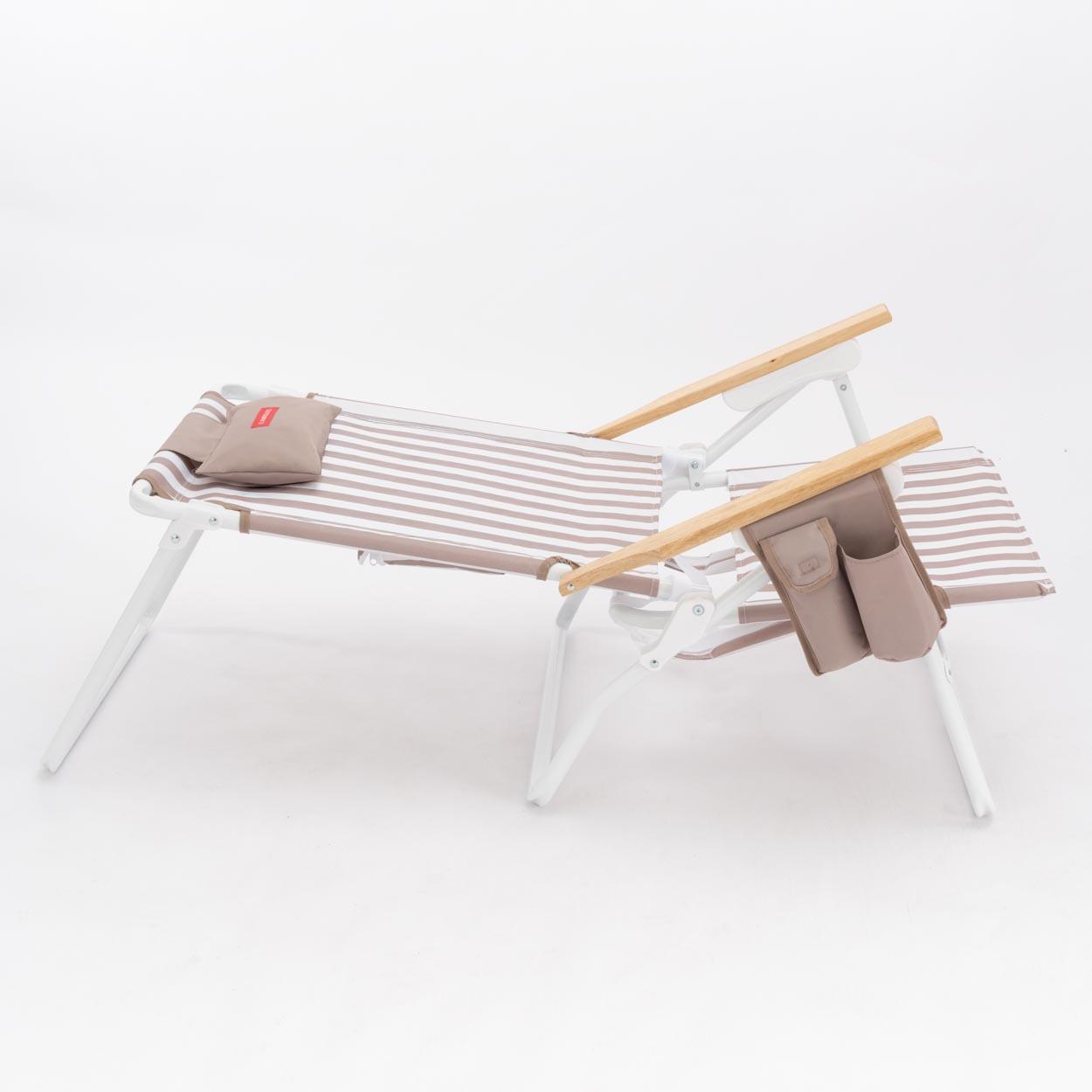 Flamingueo silla playa reclinable 5 posiciones aluminio beige 4/5
