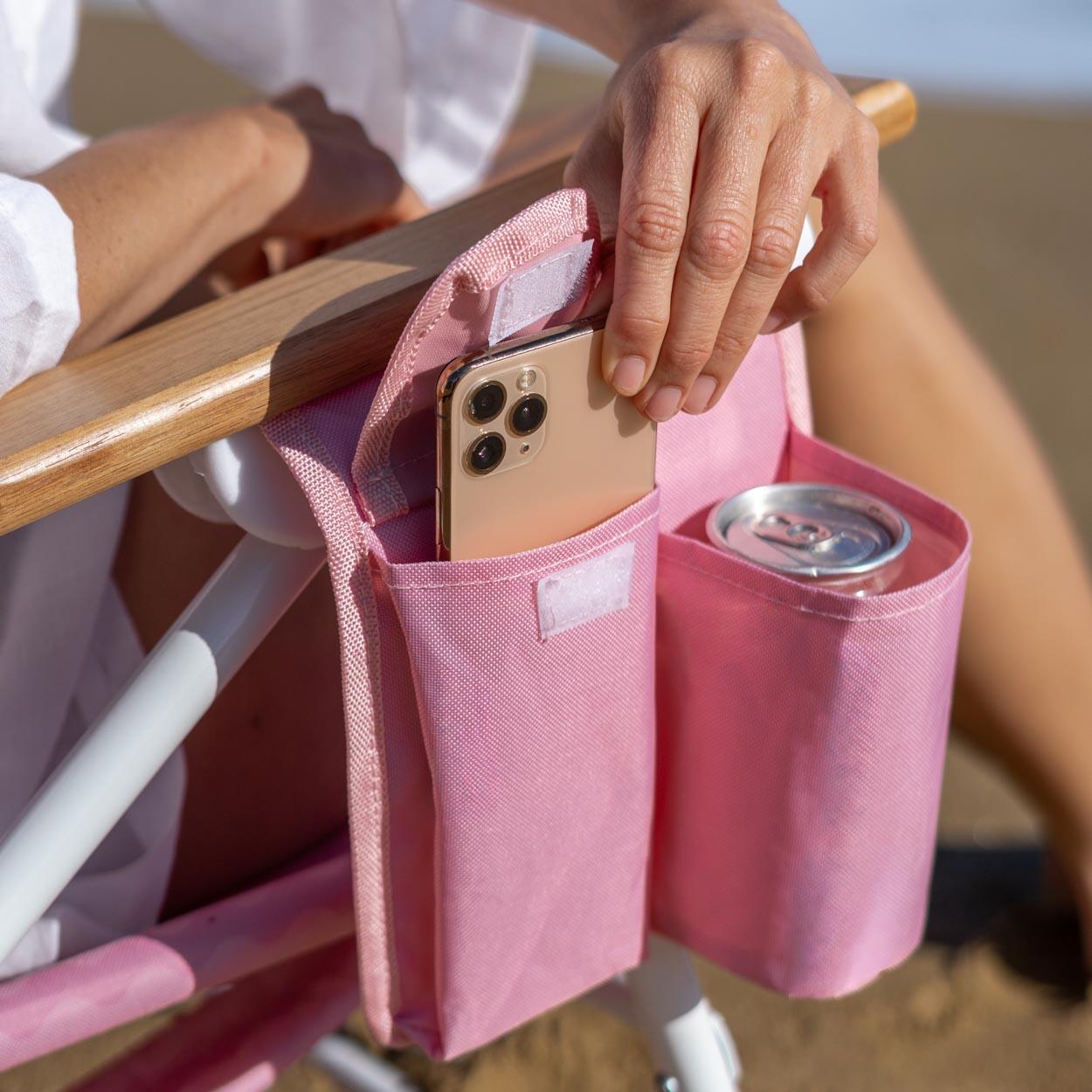 Flamingueo silla playa reclinable 5 posiciones aluminio rosa 3/7