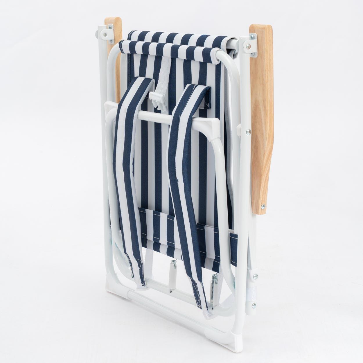 Flamingueo silla playa aluminio azul 3/4