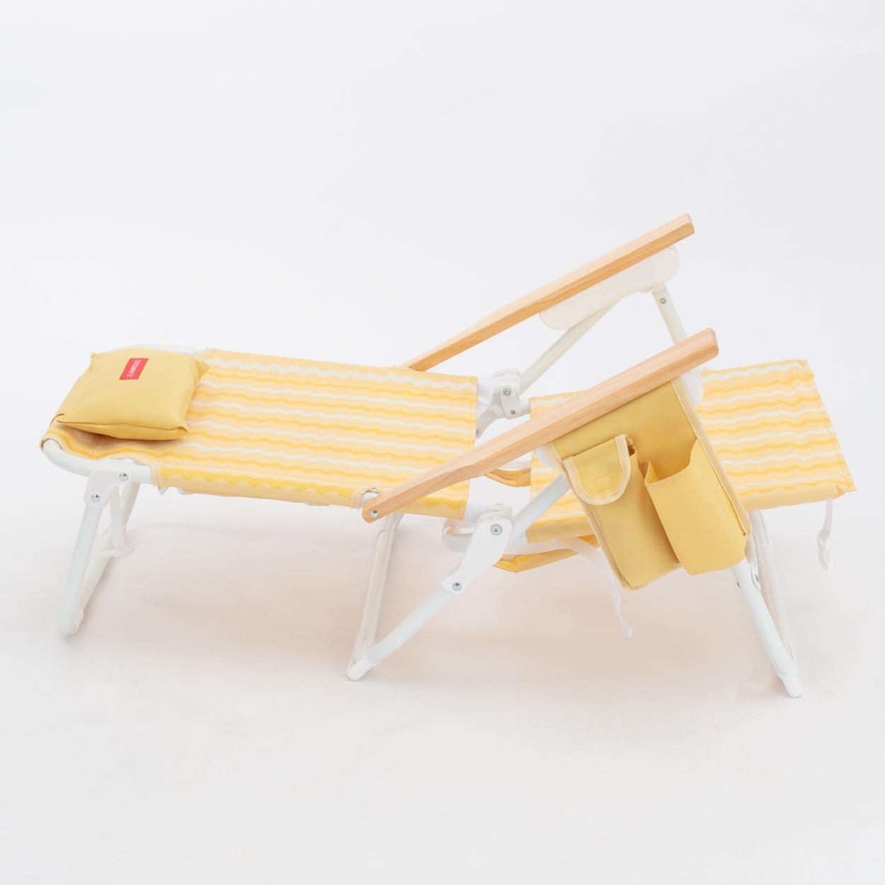 Flamingueo silla playa reclinable 5 posiciones aluminio amarillo 4/5