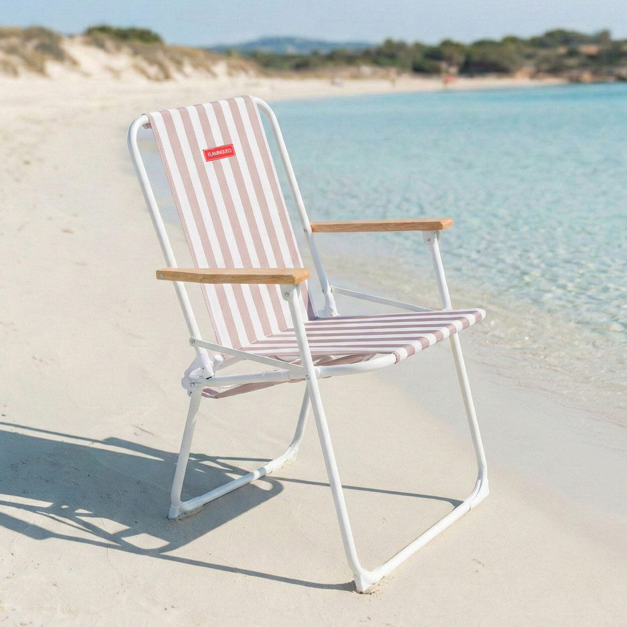 Flamingueo silla playa aluminio beige 2/4