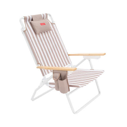 Flamingueo silla playa reclinable 5 posiciones aluminio beige
