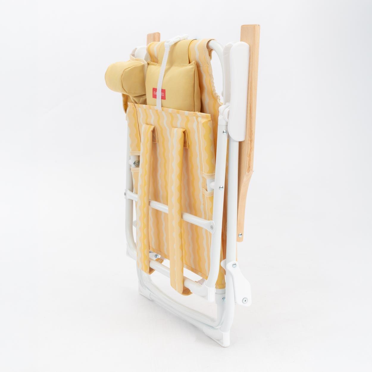Flamingueo silla playa reclinable 5 posiciones aluminio amarillo 3/5