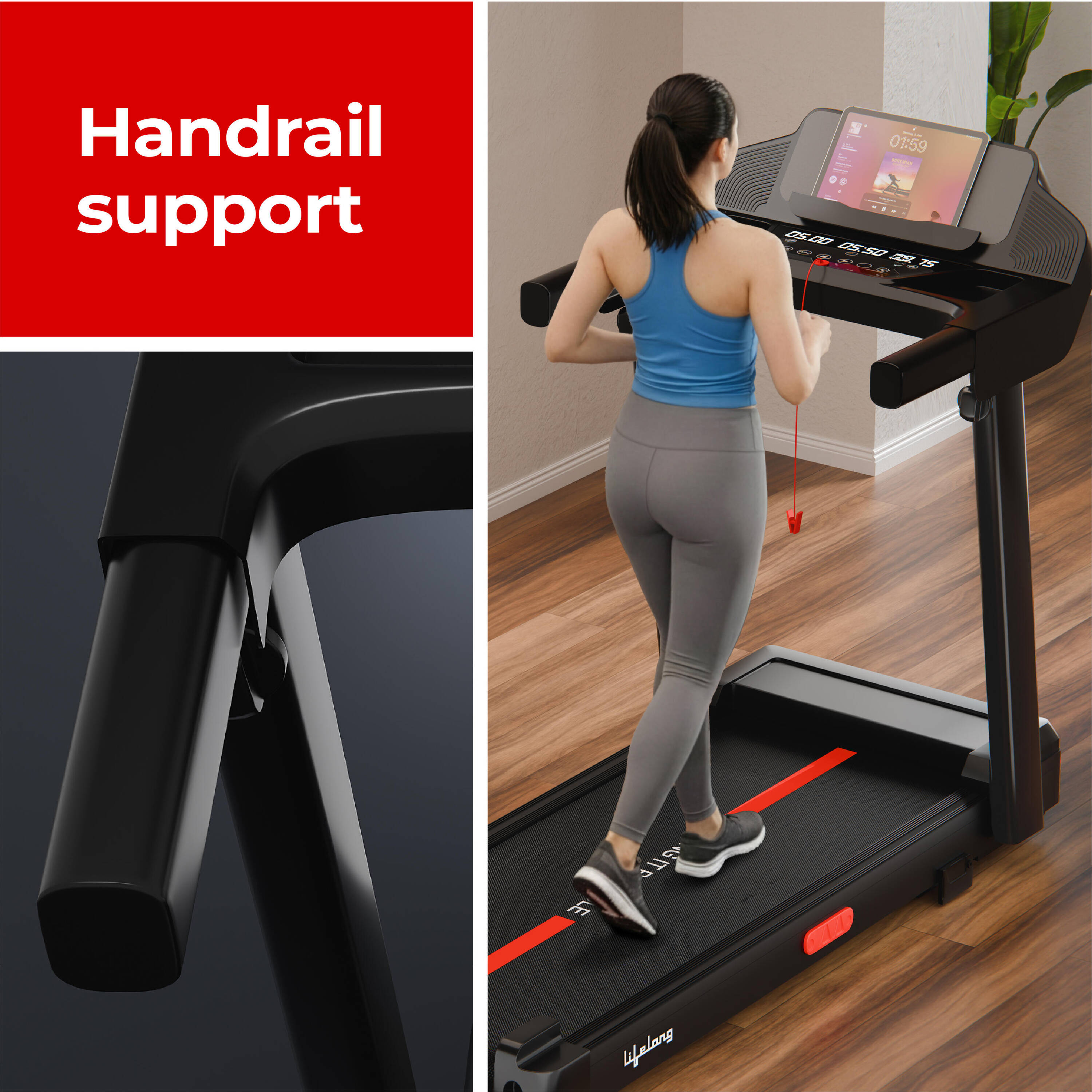 Lifelong 4.5HP Motorized Treadmill for Home | Manual Incline 12% | Foldable Handle | Max Speed 12 km/h | | LED Display | 12 Workout Programs |110 kg Capacity| Ideal Gym Equipment for Home Workout -  4