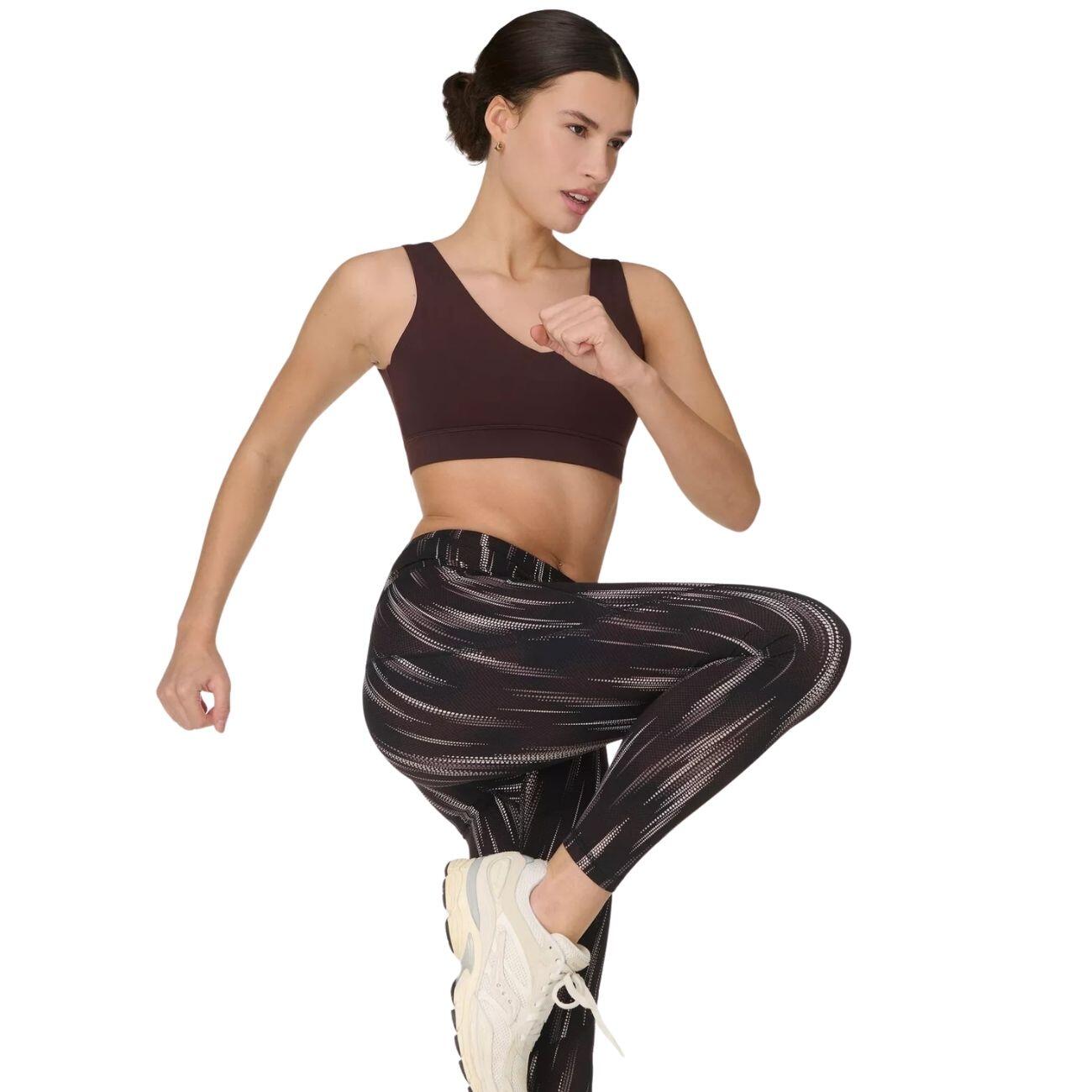 SWEATY BETTY Power Gym Leggings  BROWN STROBE DOT PRINT L 5/7