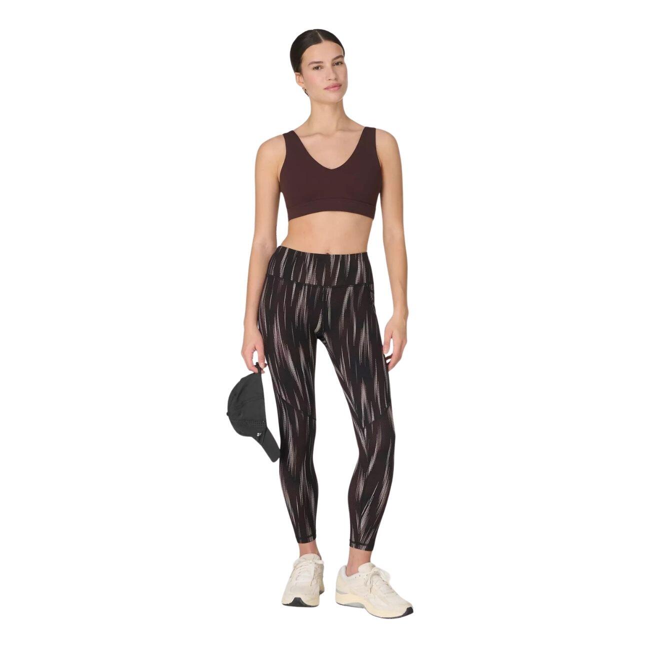 SWEATY BETTY Power Gym Leggings  BROWN STROBE DOT PRINT L 4/7