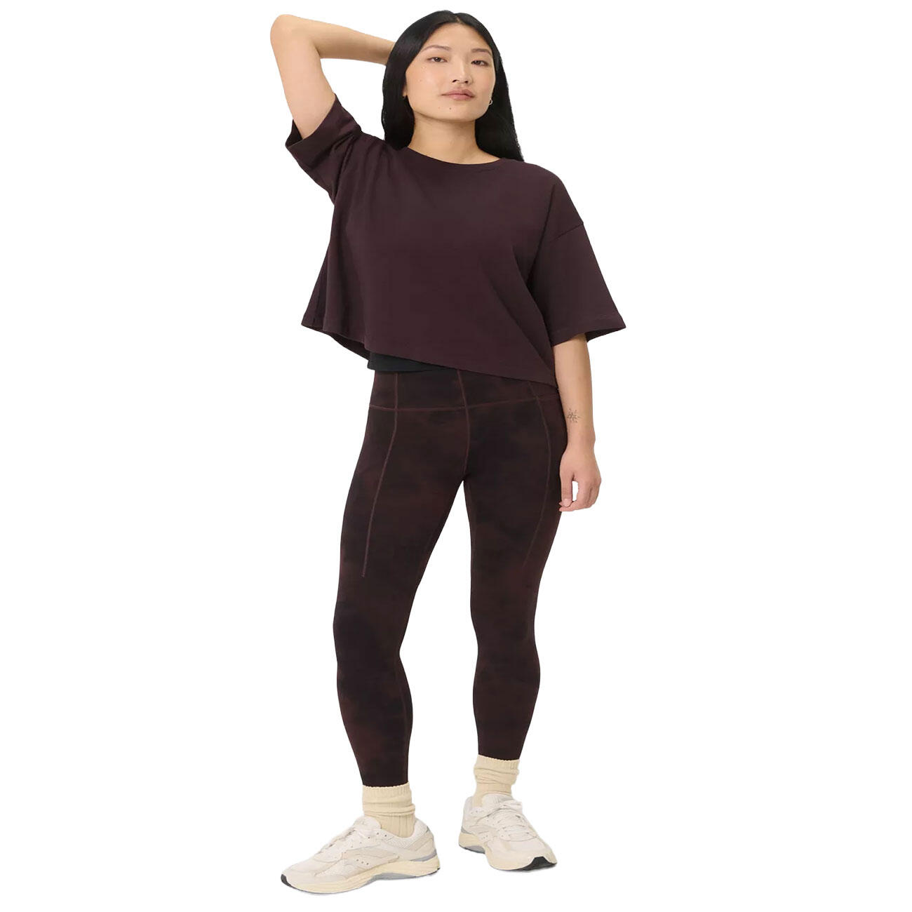SWEATY BETTY Super Soft Yoga Leggings  DONKERBRUIN TIE-DYE L 3/7