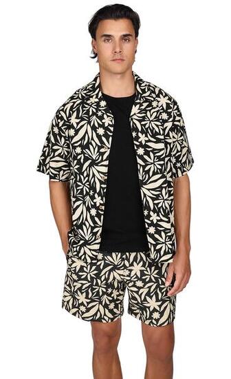 BRUNOTTI Brunotti Herren Sanni-Print Sommerhemd Feather Grey