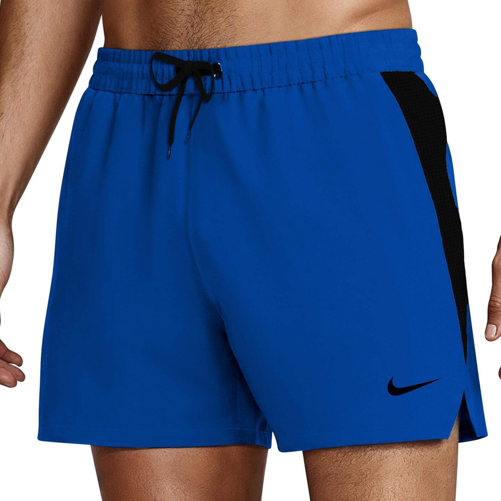Nike Swim Contend Solid Essentials 5" Volley  Blu-Nero M 2/6