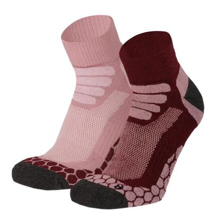 Chaussettes de randonnée basses Coolmax® Quarter 2 paires - Burgundy