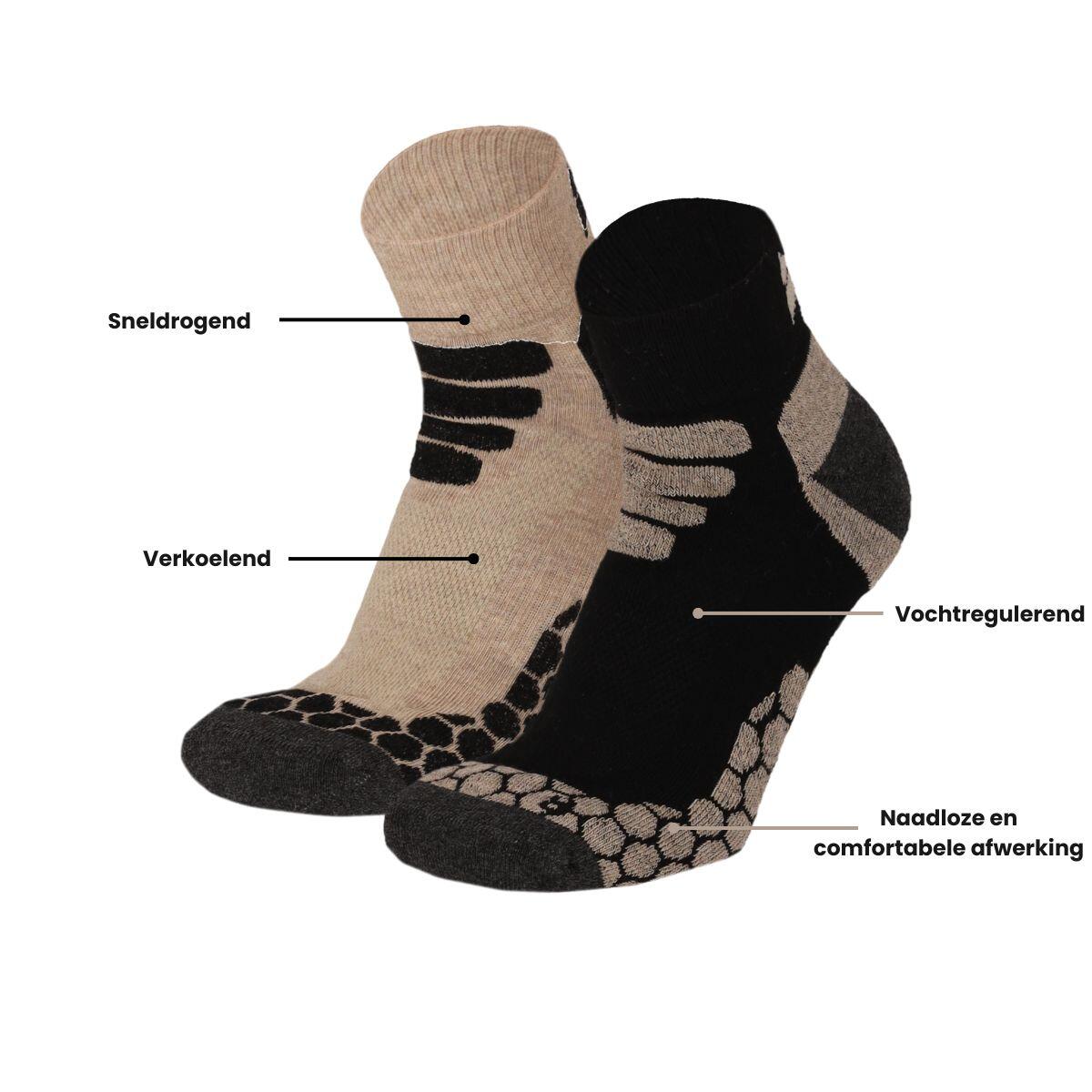 Chaussettes de randonnée basses Coolmax® Quarter 2 paires - Beige 3/3