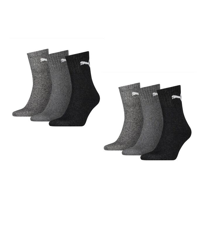 PUMA Puma Sportsocken Short Crew Socken Sport 6-Pack grau mix 1/4