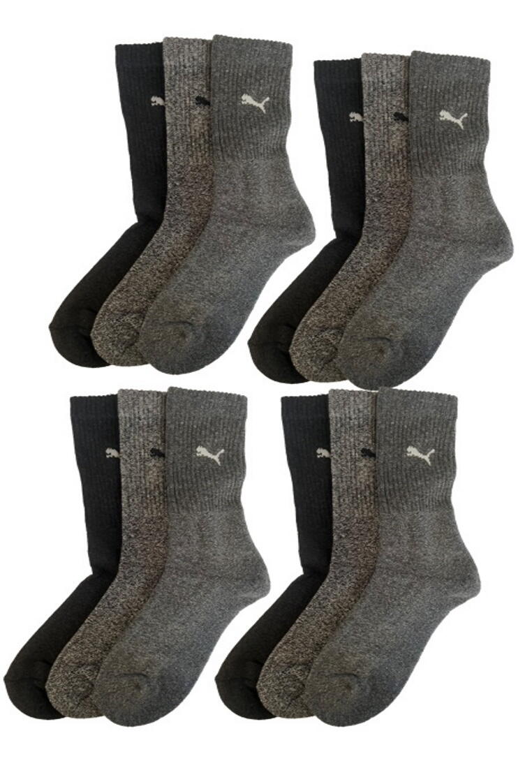 PUMA Puma Sportsocken Regular Crew Socken Sport 12-Pack grau mix 2/4
