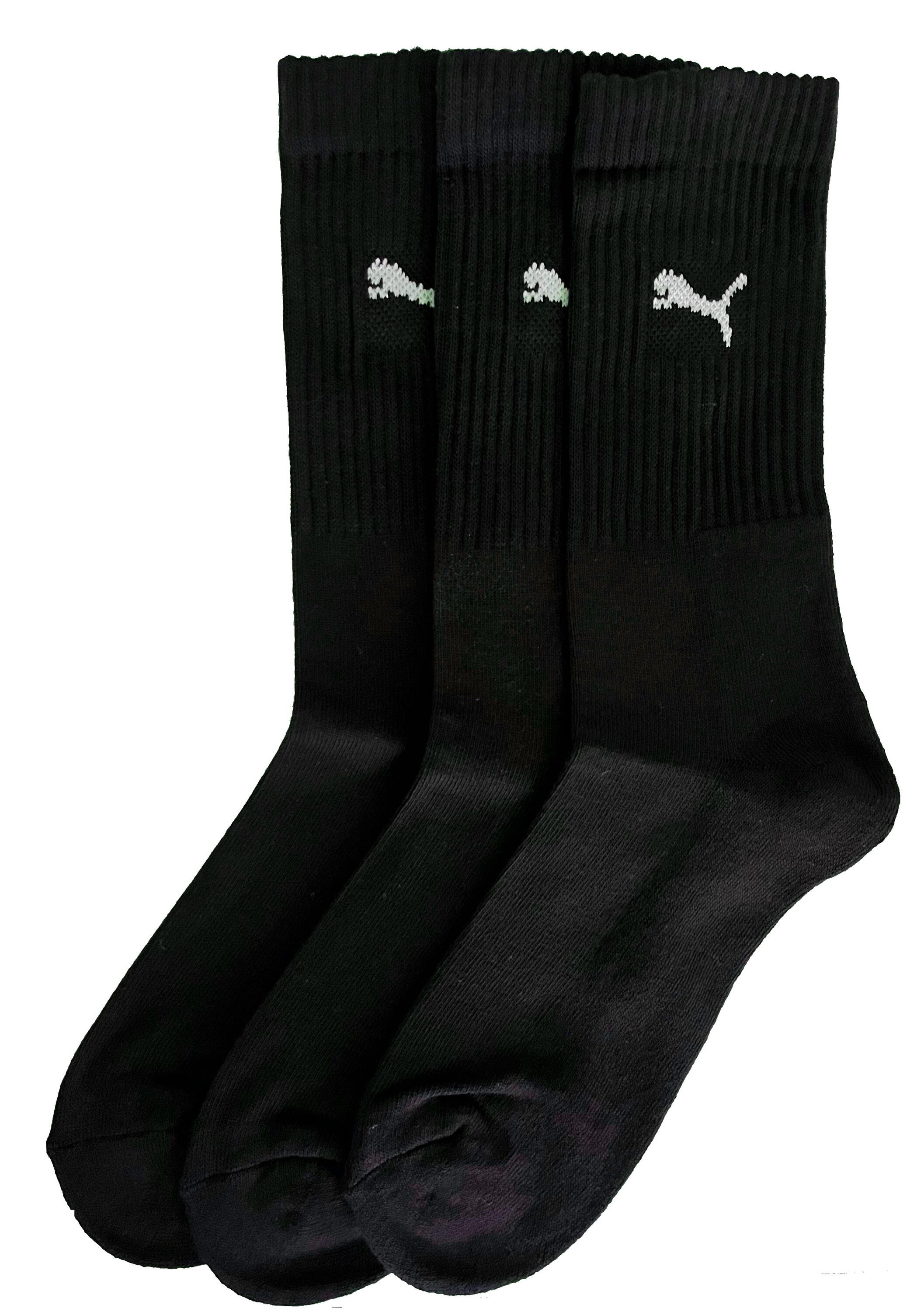 PUMA Puma Sportsocken Regular Crew Socken Sport 3-Pack schwarz 2.0 3/4