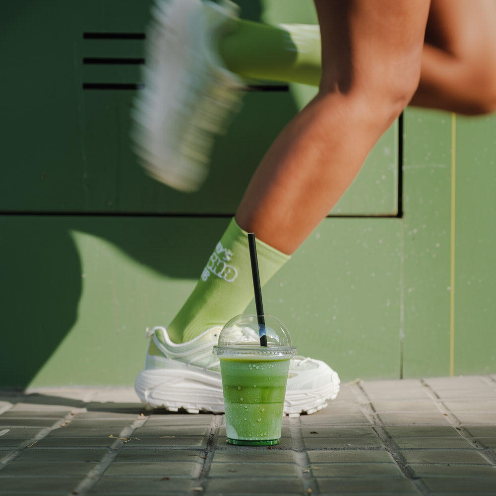 Calcetin running  unisex Matcha, tricotado color Verde 3/3
