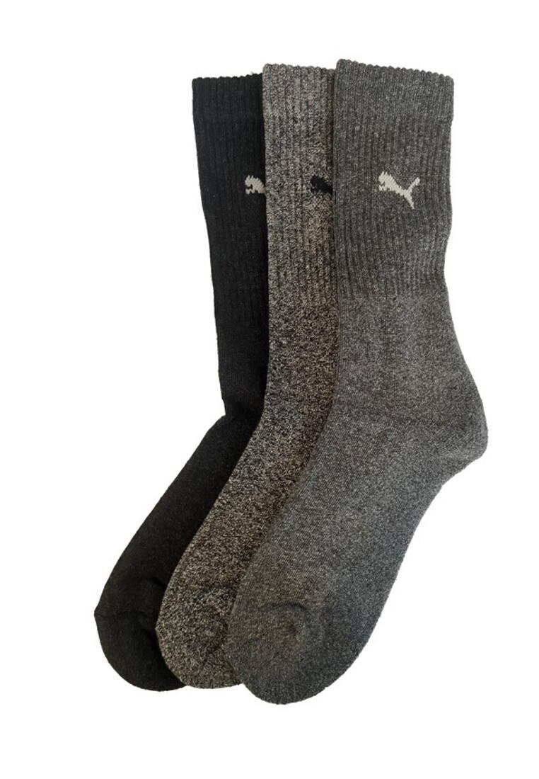 PUMA Puma Sportsocken Regular Crew Socken Sport 3-Pack grau mix 4/4