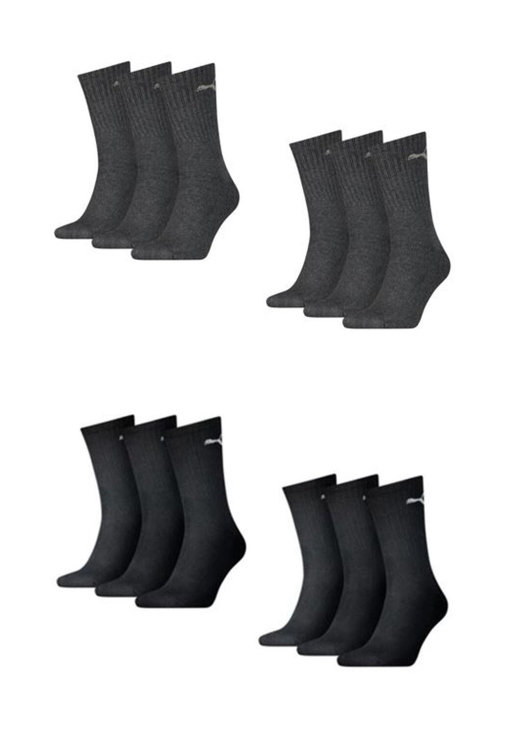 PUMA Puma Sportsocken Regular Crew Socken Sport 12-Pack 6 anthracite / 6 schwarz 1/1