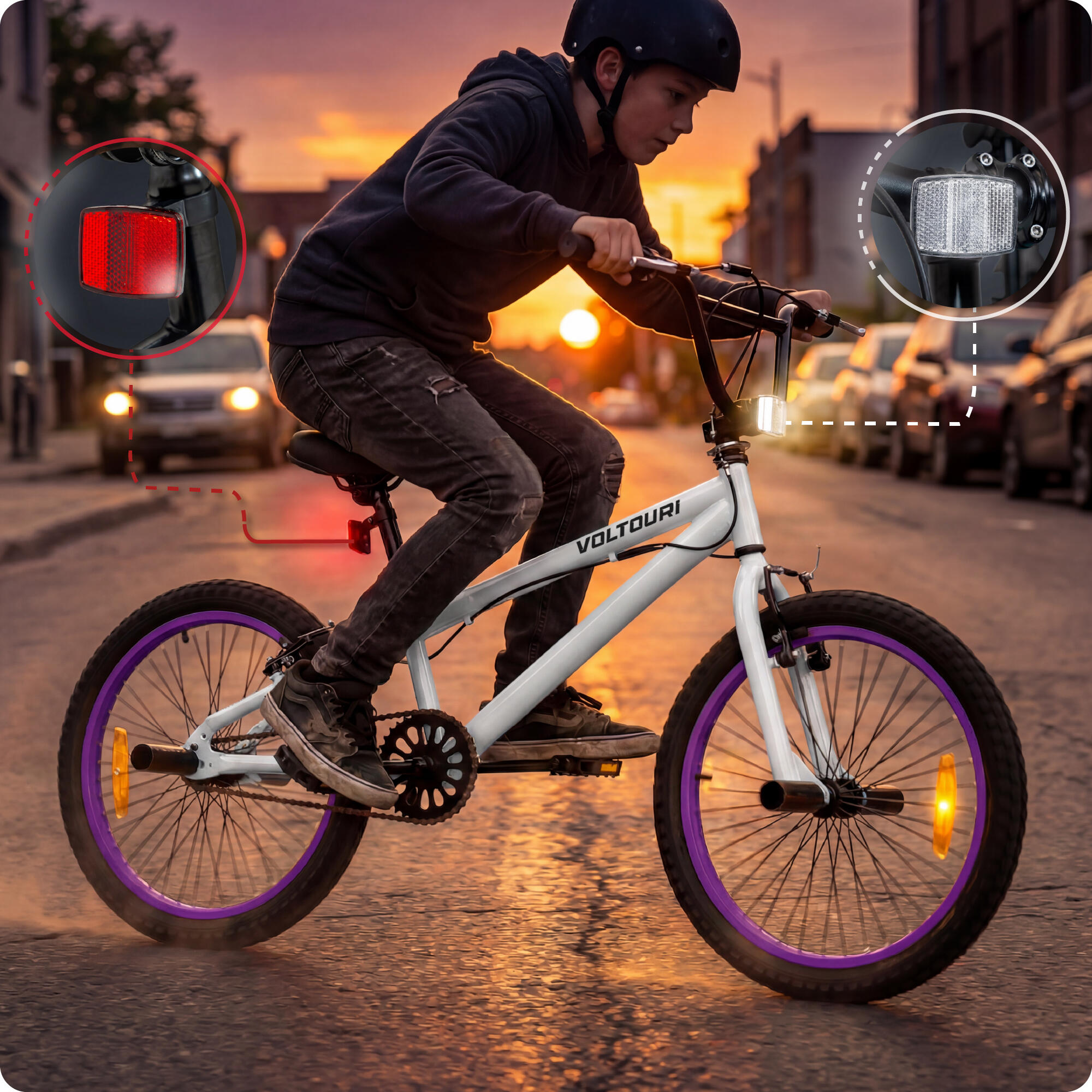 Bicicleta BMX freestyle VOLTOURI BK16 20” com rotor 360° e pegs 7/7