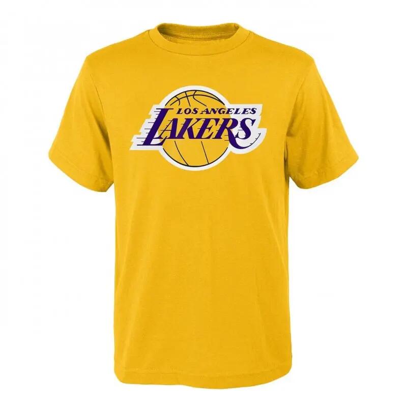 OUTERSTUFF Slogn Back SS CTN NBA Junior T-Shirt, S, Los Angeles Lakers yellow