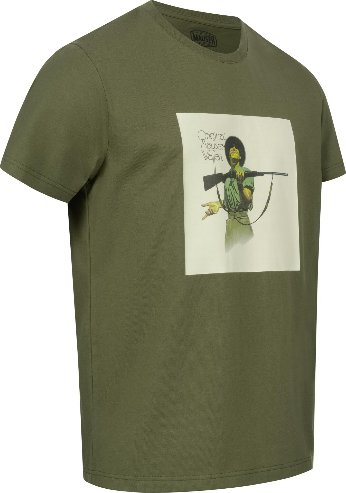 T-Shirt Jagd ‒ L'uomo con la 98 - Matt Oliv 3/4